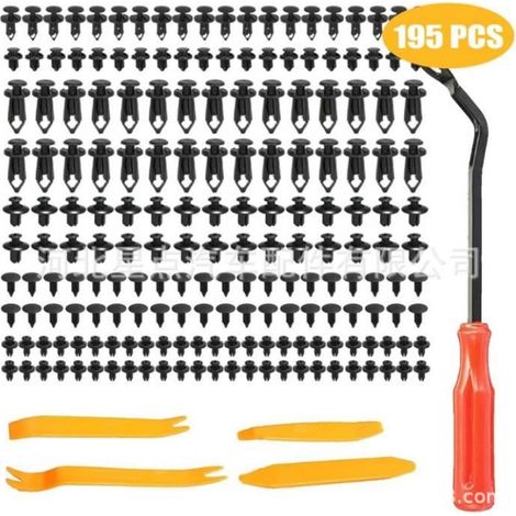 195 Clips Voiture,Pince de Retenue, Rivet Plastique Fixation, Rivet Clip Plastique Fixation Universel Auto Panneaux Garniture. (1/2)