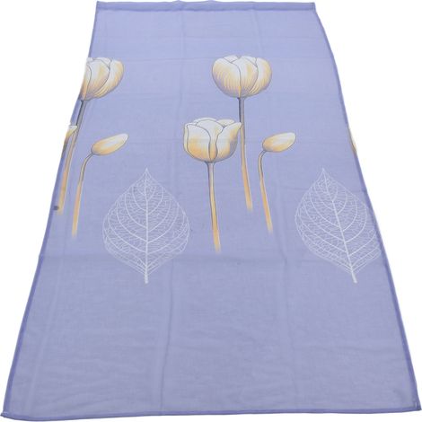 Voilage occultant prêt à poser 1x2m, store vertical violet tulipe pour salon, chambre, balcon, cloison décorative, tige incluse, voilage prêt à l'emploi. (1/5)