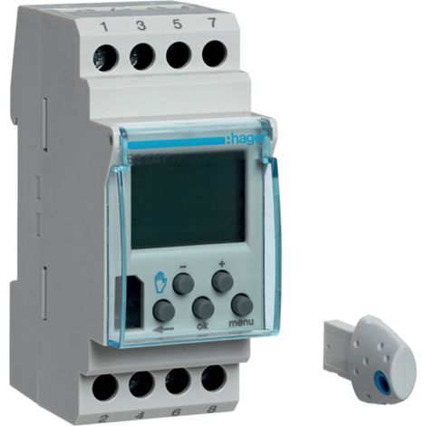 Programador digital semanal 1 conmutado, 56 maniobras/día, 12-24 V Hager EG103