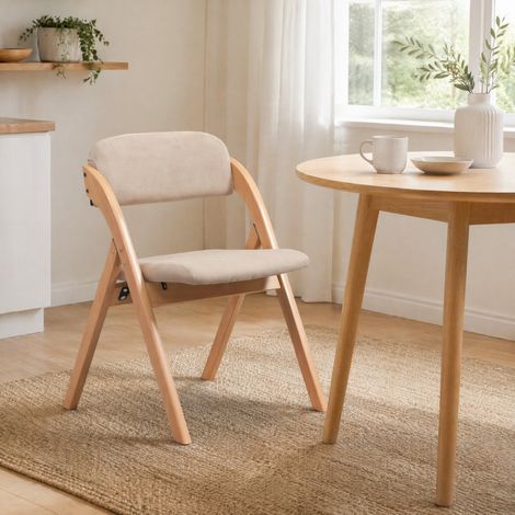 MEUBLIV Chaise de salle à manger pliante 60 x 52,5 x 79 cm kaki – assise rembourrée (1/5)