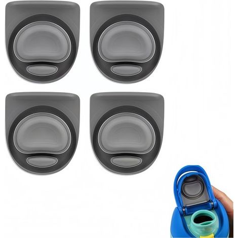 4 Stück Ersatzverschlüsse Silikon Wasserflaschendichtungen Zubehör Silikondichtungen Passend für Owala FreeSip 19/24/25/32/40oz Grau 4,3 x 3,7 cm (1/5)