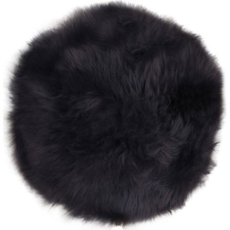Galette de chaise en peau de mouton - Noir - LAMBSKIN SEAT