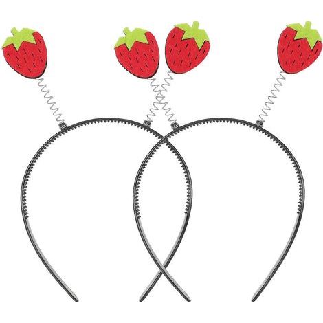 Set mit 2 Erdbeer-Haarbändern für Kinder – 20,50 x 11,50 x 1,30 cm (1/4)