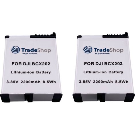 2x Trade-Shop Li-Ion Akku 3,85V / 2100mAh kompatibel mit DJI Osmo Action 3, 4, 5 ersetzt BCX202 / Actioncam, Action-Kamera Zubehör Battery (1/2)