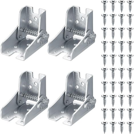 Charnières pliantes autobloquantes, charnières pliantes à 90 degrés, supports télescopiques pour pieds de table et de lit, avec 40 vis. (1/5)
