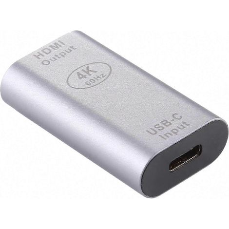 Adaptateur USB-C femelle vers HDMI femelle, en alliage d'aluminium de type A, compatible avec la connexion USB-C vers HDMI, version 1111 (1/4)
