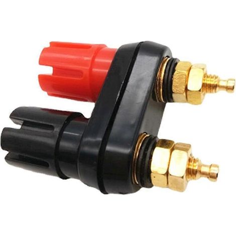 Connecteur de fil rouge et noir, borne de raccordement électrique, prise banane pour haut-parleur audio - 1 lot de 1 (1/4)