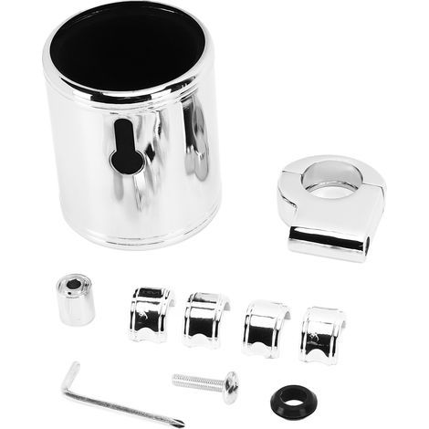 Generic Porte-Bouteille de Boisson Moto, Porte-gobelet de Moto Accesorios Para Bicicletas Chrome Réglable Universel pour la Poignée de 22-32 Mm en VTT. (1/5)