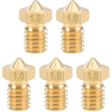 5pcs Buse d'imprimante 3D buse en laiton de 1,0 mm pour imprimante 3D à filament e3d V5 - V6 de 1,75 mm (1/4)