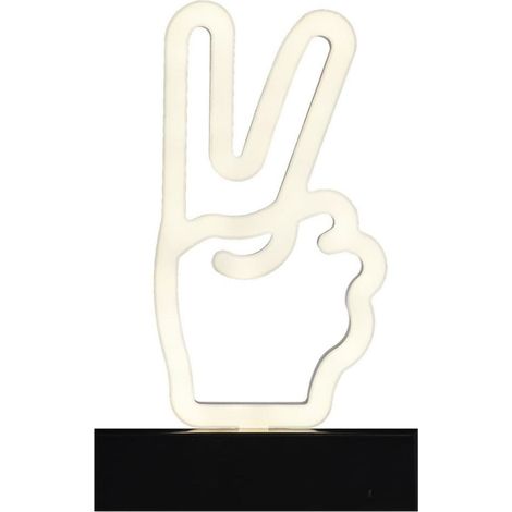 Lampe led effet neon décorative peace sur piles (1/3)