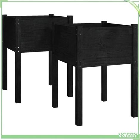 Jardinière - FAFEICY - 810808 - Noir - Pin massif - 50 x 50 x 70 cm (1/5)