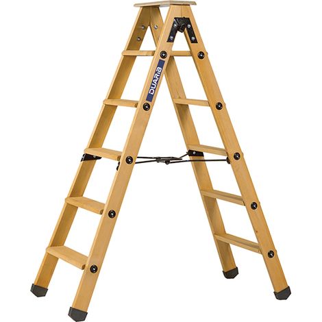 Scaletta in legno doppia - 2x6 gradini - Altezza massima di lavoro 2.54m - 683606
