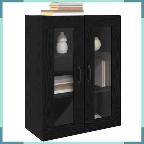 Armoire murale suspendue - 879467 - Noir - 2 portes - 69,5 x 34 x 90 cm (1/5)