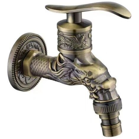 Vintage brass wall-mounted tap, outdoor garden tap G1/2” (1/5)