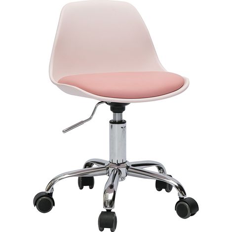 Fauteuil de bureau rose enfant à roulettes STEEVY