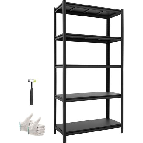 VEVOR Etagere de Rangement, 5 Niveaux Reglables, Etagere Charge Lourde Modulable 925x417x1813 mm, Capacite Charge Totale 1360,8 kg, Rayonnage Metallique pour Entrepot, Atelier, Garage, Cave et Cuisine (1/5)