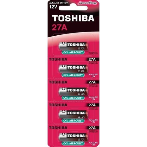 Confezione di 5 batterie 12v toshiba 27a/ 12v/ alcaline