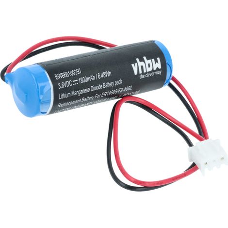 vhbw Batterie Ersatz für Mitsubishi F2-40BL, PM-20BL, LS14500-MF, FX2N-48M für PLC Programmable Logic Controller (1800 mAh, 3,6 V, Li-SOCl2)