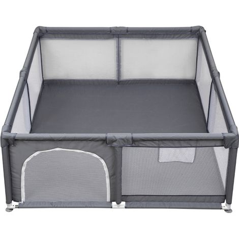 SWANEW Box per Bambini Centro Attività Portatile per Neonati. Rete Traspirante. 180 x 150 x 68cm (Grigio) (1/5)