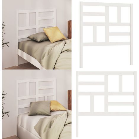 Tête de lit Blanc 81x4x104 cm Bois massif de pin - Tête De Lit - Literie - Meuble De Chambre - Bois Massif - Tête De Lit Blanche - Home & Living