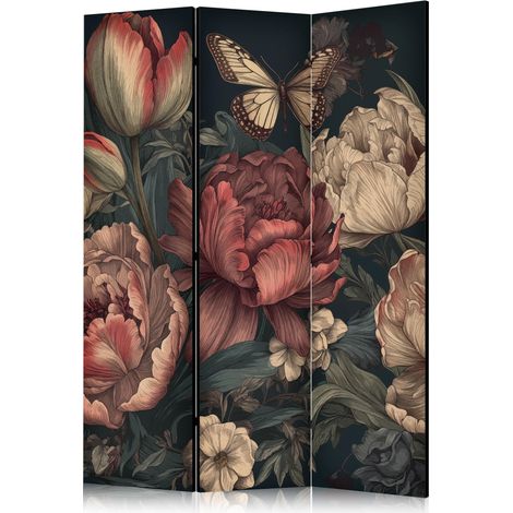 Paravento decorativo artgeist illustrazione floreale turchese 135x172 cm