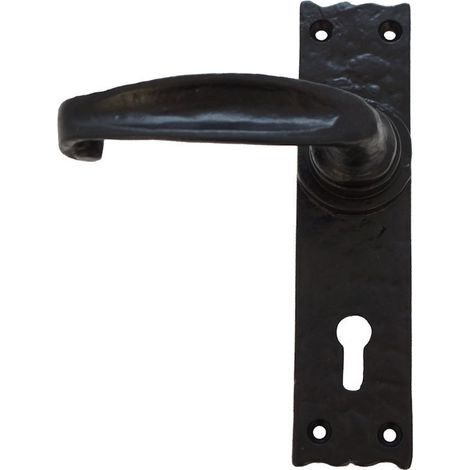 Black Antique Traditional Plain Narrow Lock Furniture -