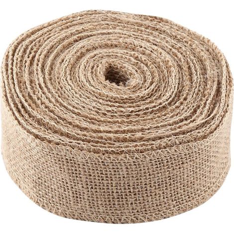 Ruban de jute naturel de 10 m pour emballage cadeau et nappe (5 cm) (1/3)