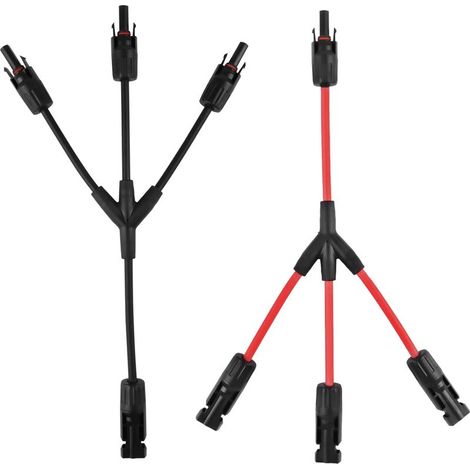 Y Type Connecteurs Solar, 2 pcs (1 à 3 Branches) Professionnel Imperméable Connecteur de Panneau Solaire, Cable Panneau Solaire, pour Panneaux Photovoltaïques Connectés en Parallèle MMF + FFM (1/5)