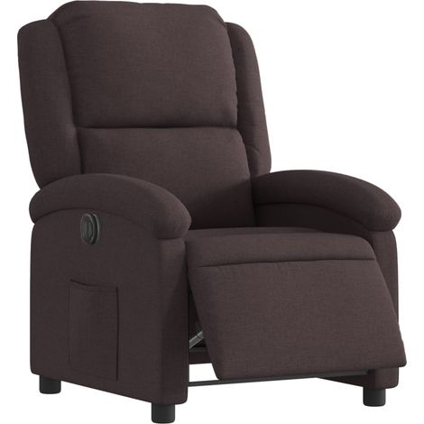 Sillón relax TV con función reclinable eléctrica muy cómodo en tela marrón oscuro DEC028413 (1/5)