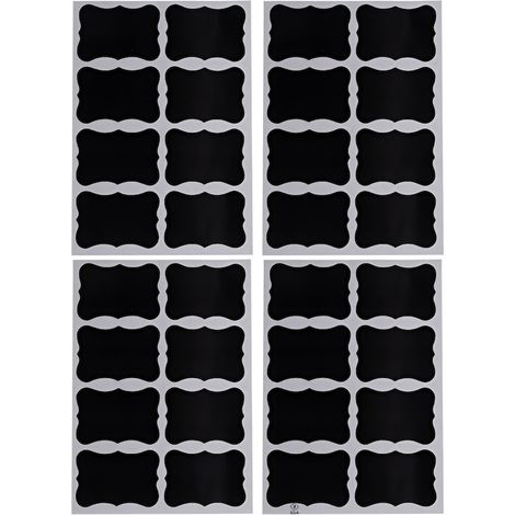 Lot de 32 étiquettes autocollantes noires, 5 x 3,5 cm (1/5)