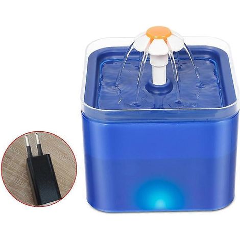 Katzenbrunnen, geräuschloser automatischer USB-Spender, blauer EU-Haustierbrunnen.