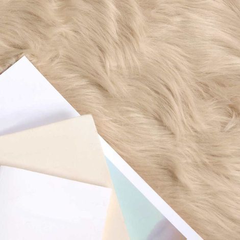 Tapis en Peau de Mouton Synthétique Beige 240 x 240 cm CFW63889 (1/5)