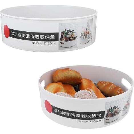 Grand plateau de rangement pivotant avec poignée ouverte pour salle de bain, cuisine, table à manger, plateau à fruits, étagère de rangement (1/5)