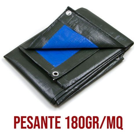 Telo Pesante Occhiellato Verde Blu Impermeabile Copritutto multiuso misura 10x10mt STI