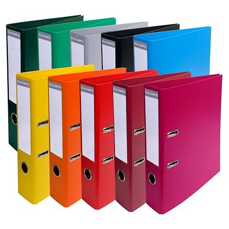 Classeur à levier plastifié Exacompta A4 - Dos 7 cm couleurs assorties vives - Lot de 10 (1/5)