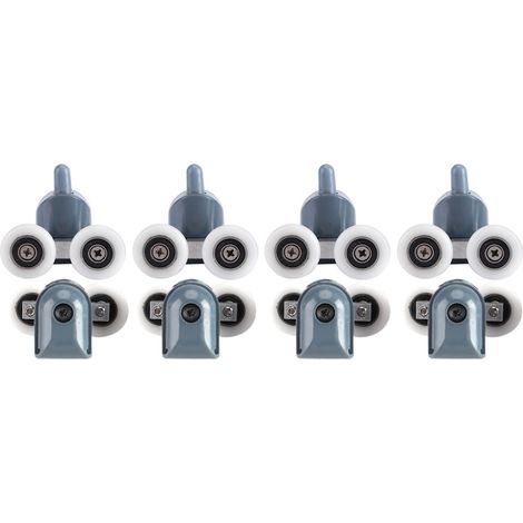 Eosnow 8 x Twin Bottom Top Shower Door Rollers Pulleys Wheels Runners Bathroom Double Wheel