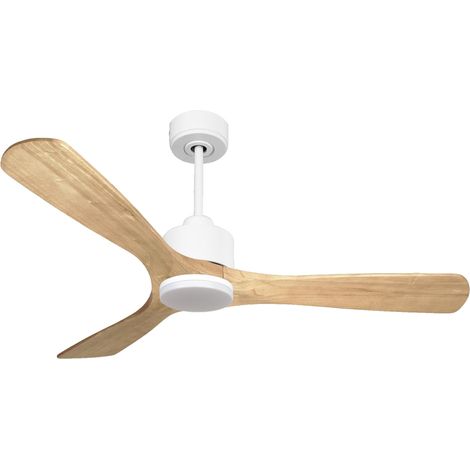 Ventilatore da soffitto Reversibile Termostato Dimmabile Wifi Motore CC Tetti inclinati Telecomando Luce a tre toni Hypersilence Memoria PURLINE ParosD132C03LED64955