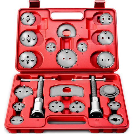 Coffret repousse piston d'étriers de freins Set de 22 pièces, pour remplacement de disque Outil et adaptateurs, de mâchoire ou de plaquettes de frein, Set de 22 pièces, Kit universel (1/4)