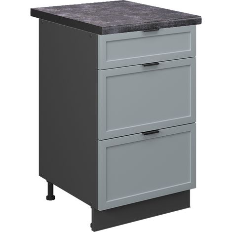 Küchenschränke Fame-Line, Hellblau-grau, 50 cm , AP Anthrazit, Vicco