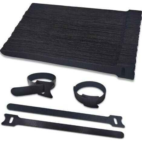 BARKBUSTERS Attache Câble 100pcs Scratch Serre Cable Bande 200mmx12mm Sangle Réutilisable Câble Management Facile à Couper pour Ranger et Organiser Tous Les Câbles, 12mm de Large Non-adhésif Bande Hoo (1/4)