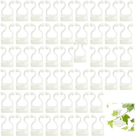 Clips de Fixation Végétaux pour Fixation Murale Supports Autocollants pour Plantes Grimpantes Supports Blancs pour Lierre Adaptés aux Carrelages Vitres Parois Lisses (1/2)