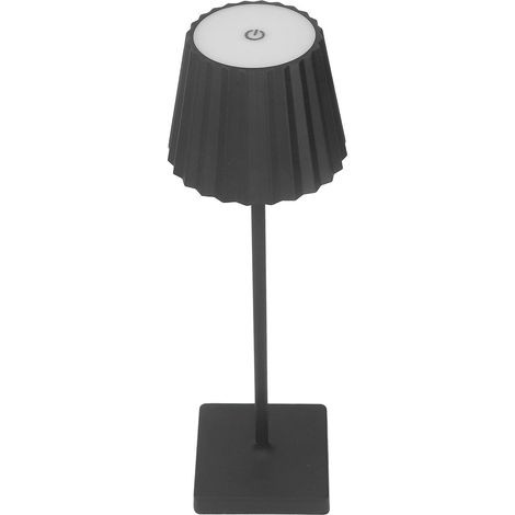 Lampe de table sans fil rechargeable à piles, veilleuse LED tactile à intensité variable, noire, pour chambre ou salle à manger (1/5)