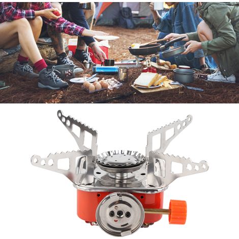 Réchaud à gaz carré miniature d'extérieur, réchaud à cassette pliable portable, réchaud de camping, ensemble de cuisine extérieure, réchaud à gaz extensible... (1/5)