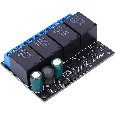 Module relais bistable autobloquant 4 canaux SL35B04 12 V avec interrupteur de commande de niveau bas (1/5)