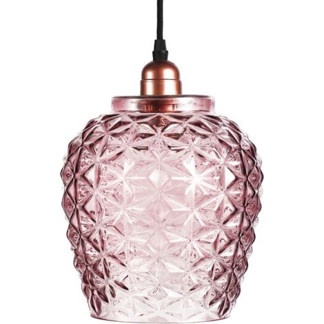 Lampe Suspension en Verre "Vila" 24cm Violet (1/4)