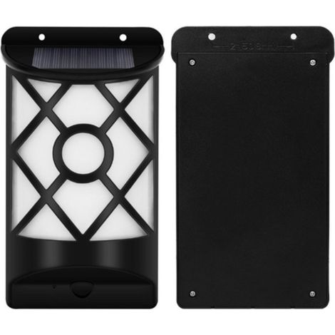 Lampe solaire d'extérieur étanche à effet flamme vacillante avec capteur de luminosité, allumage et extinction automatiques, design en treillis, 66 LED pour jardin, terrasse ou cour. (1/5)