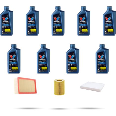 Kit tagliando 3 FILTRI e 9L OLIO compatibile con Porsche Cayenne I (955) 4.5 v8 250kw dal 2002 (1/5)