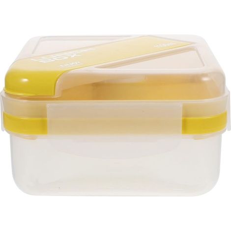Boîte à bento légère et pliable en PP silicone, jaune, avec (1/5)