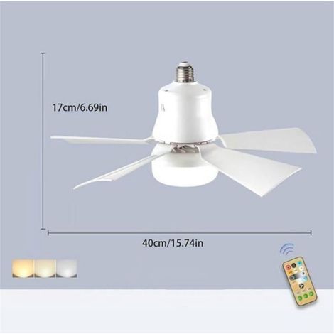 Ventilateur de plafond LED avec télécommande, variateur d'intensité, culot E27, 30 W, moderne, intelligent, sans fil, éclairage (1/5)