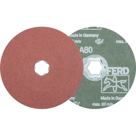 PFERD TOOLS COMBICLICK Korund Fiberscheibe Ø 125 mm A80 für universelle Anwendungen (10) 10 Stk (1/5)